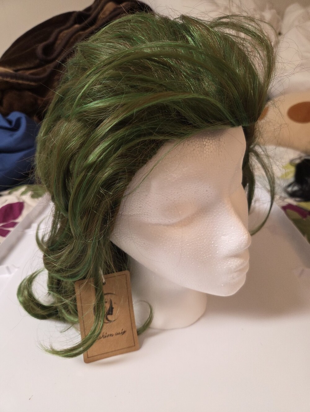 Women Hair Green Synthetic Wig - Unbranded